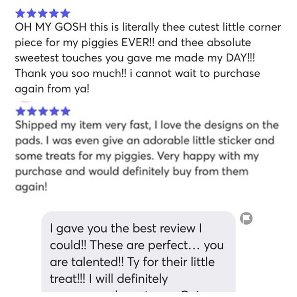 Small Animal Guinea Pig Hide Piddle Pee Pad Set with Hooks Corner Fleece New - Picture 3 of 4